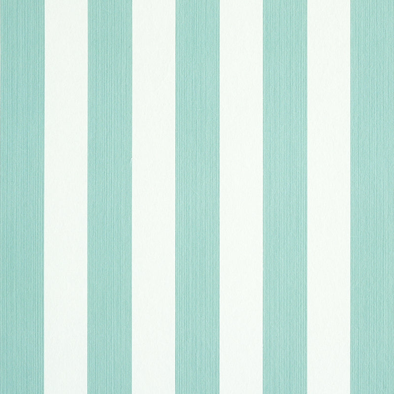 Schumacher Edwin Stripe Medium Seaglass Wallpaper 5011883