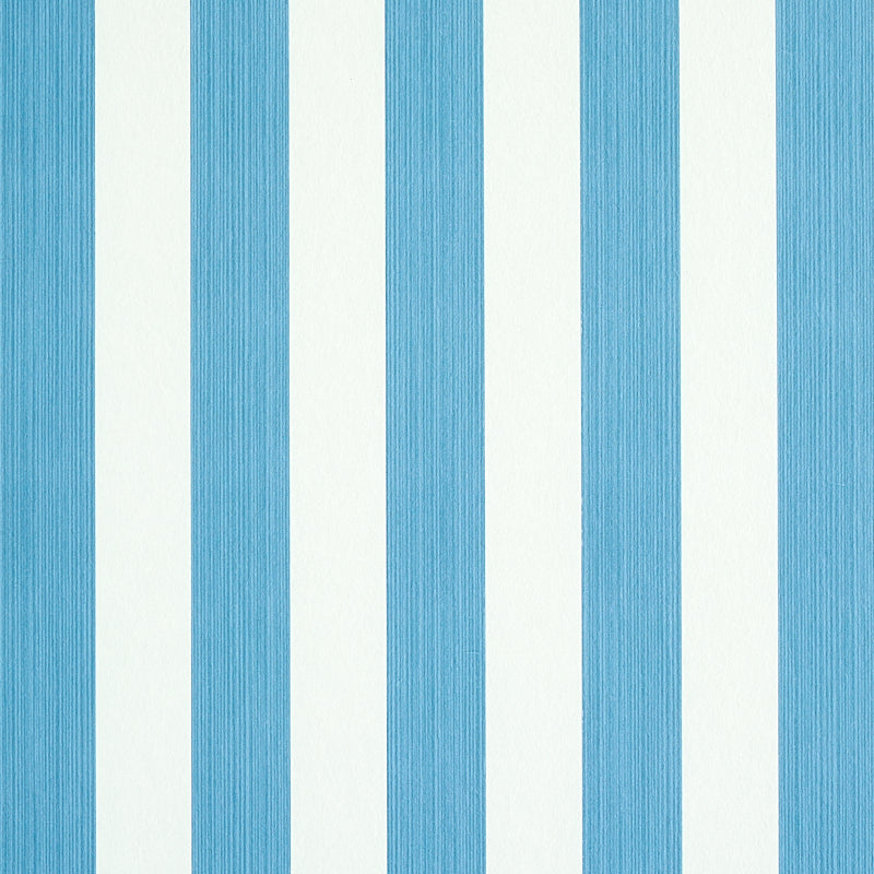 Schumacher Edwin Stripe Medium Ocean Wallpaper 5011884