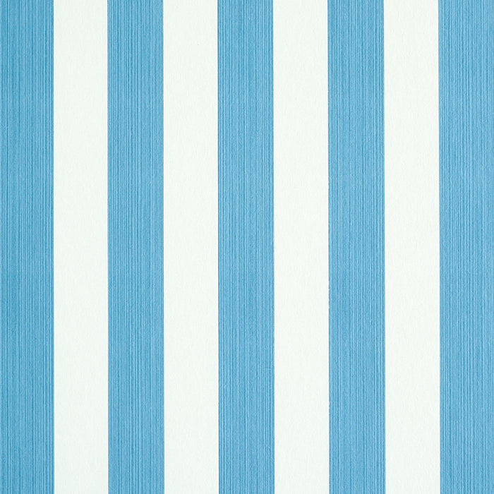 Schumacher Edwin Stripe Medium Ocean Wallpaper 5011884