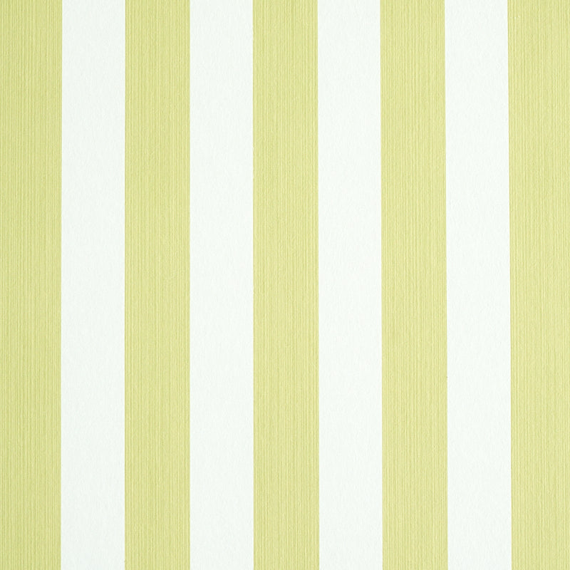 Schumacher Edwin Stripe Medium Citron Wallpaper 5011888