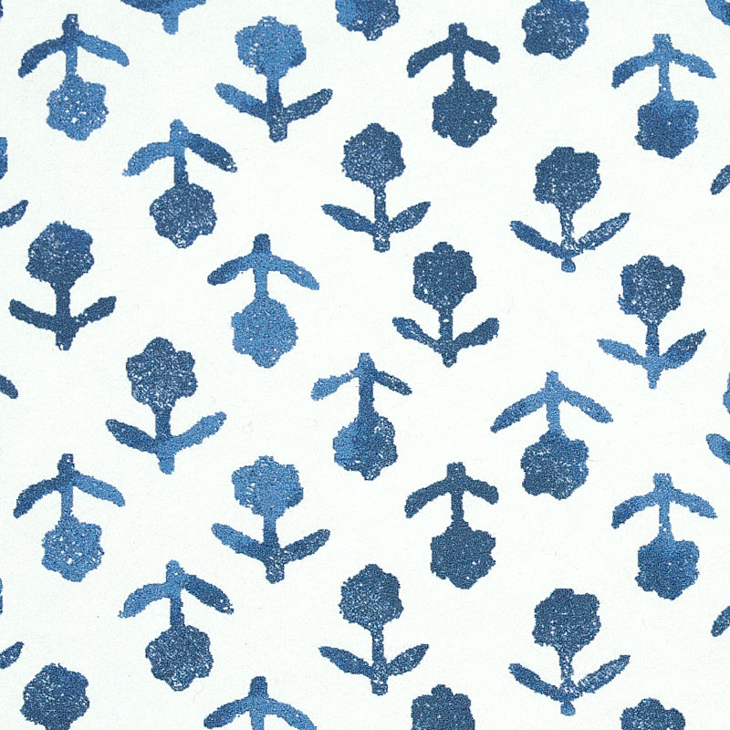 Schumacher Beatriz Indigo Wallpaper 5011941