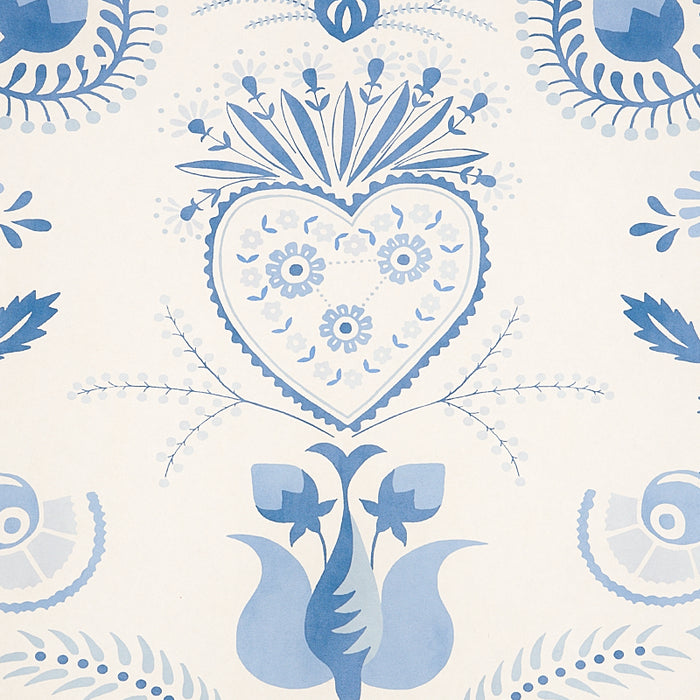 Schumacher Orla Panel Blue Wallpaper 5012151