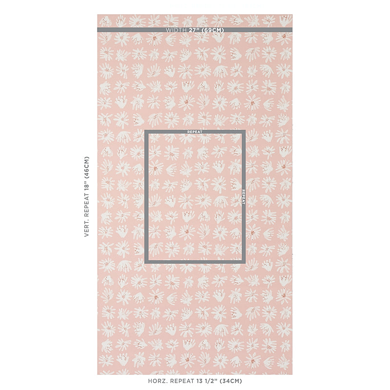 Schumacher Meadow Rock Blush Wallpaper 5012230