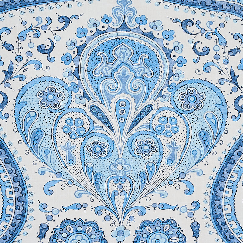 Schumacher Paisley Court Blue Wallpaper 5012270