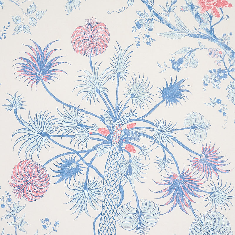 Schumacher Amaltas Panel Set Blue & Red Wallpaper 5012330