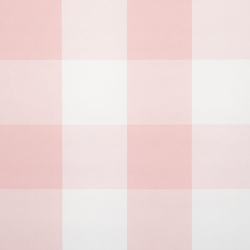 Schumacher Willa Check Large Pink Wallpaper 5012354