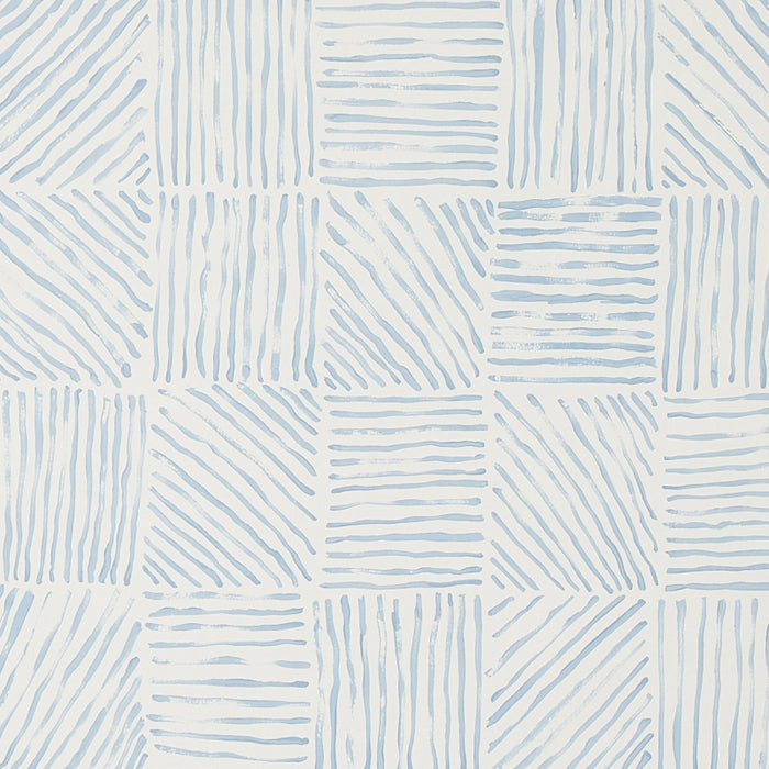 Schumacher Katama Blue On Ivory Wallpaper 5012421