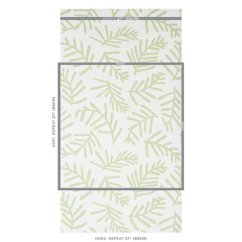 Schumacher Tiah Cove Sage Leaf Wallpaper 5012450