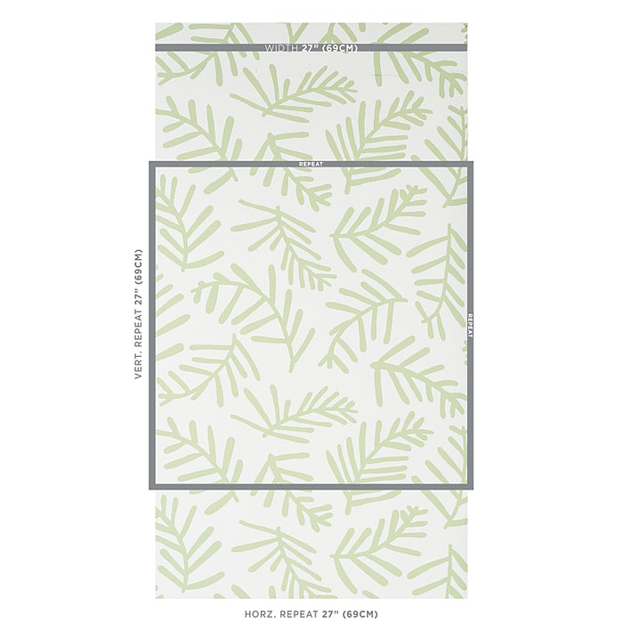 Schumacher Tiah Cove Sage Leaf Wallpaper 5012450