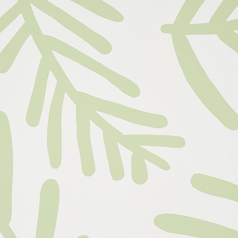 Schumacher Tiah Cove Sage Leaf Wallpaper 5012450