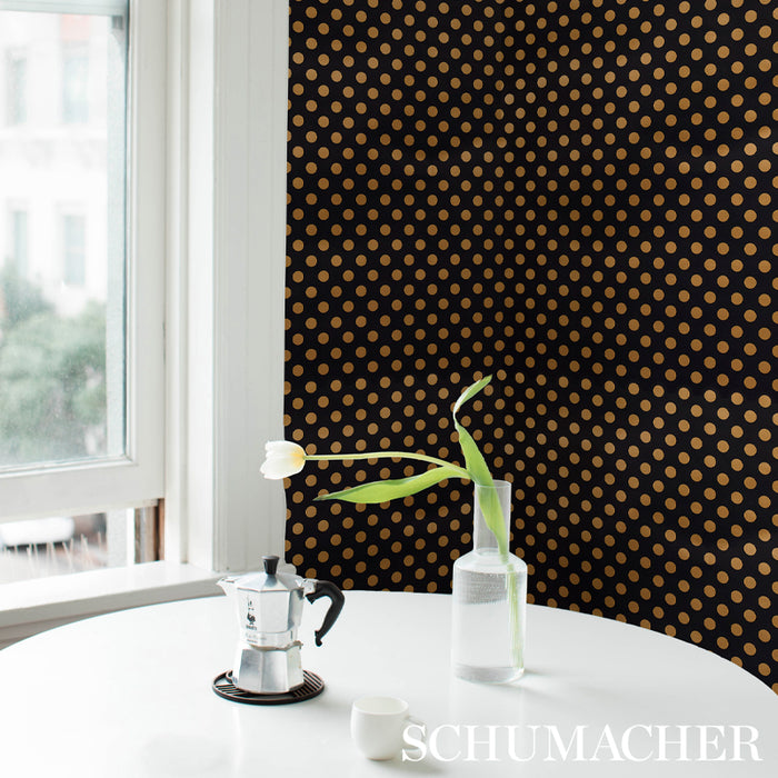 Schumacher Lady Black & Gold Wallpaper 5012612