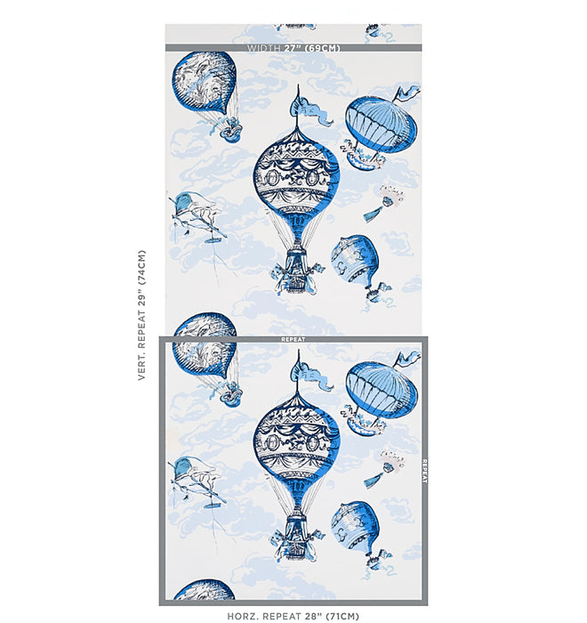 Schumacher Balloons Blue Wallpaper 5012790