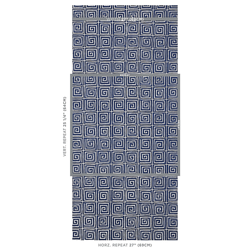 Schumacher Trousdale Midnight Blue Wallpaper 5012813