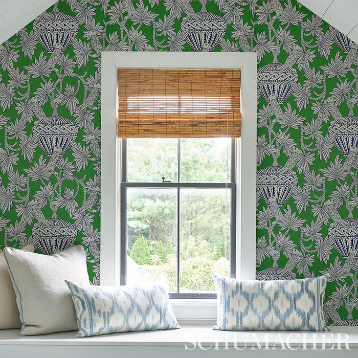 Schumacher Santarem Green Wallpaper 5012821