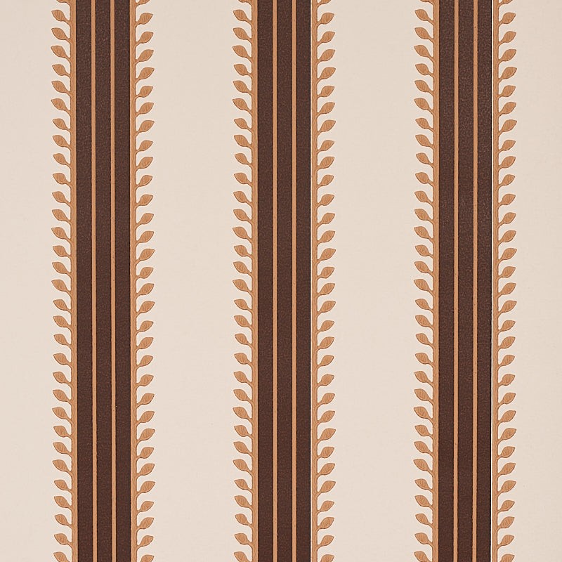 Schumacher Etruscan Stripe Brown Wallpaper 5012850