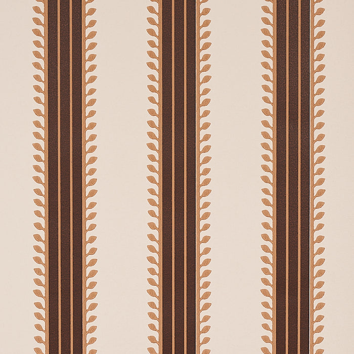 Schumacher Etruscan Stripe Brown Wallpaper 5012850