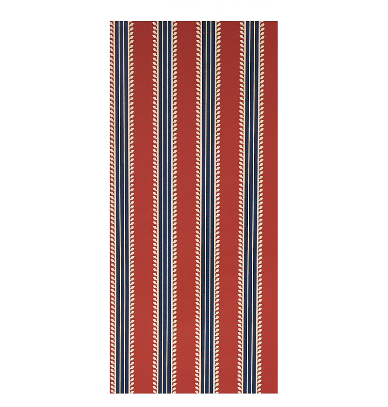 Schumacher Etruscan Stripe Red & Blue Wallpaper 5012852