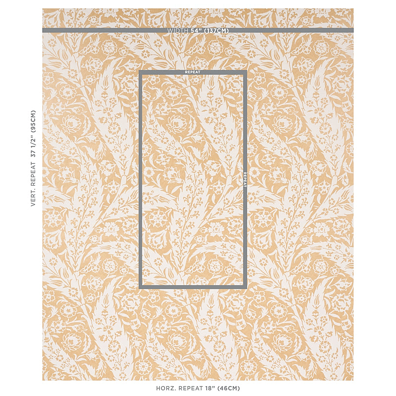 Schumacher Saz Paisley Ochre Wallpaper 5012900