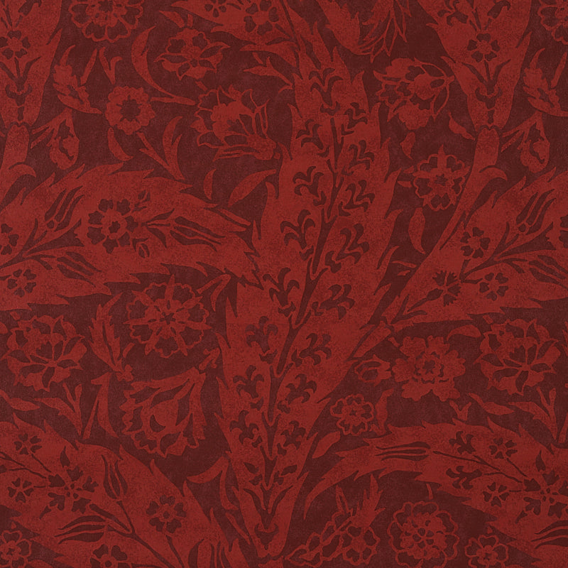 Schumacher Saz Paisley Burgundy Wallpaper 5012902