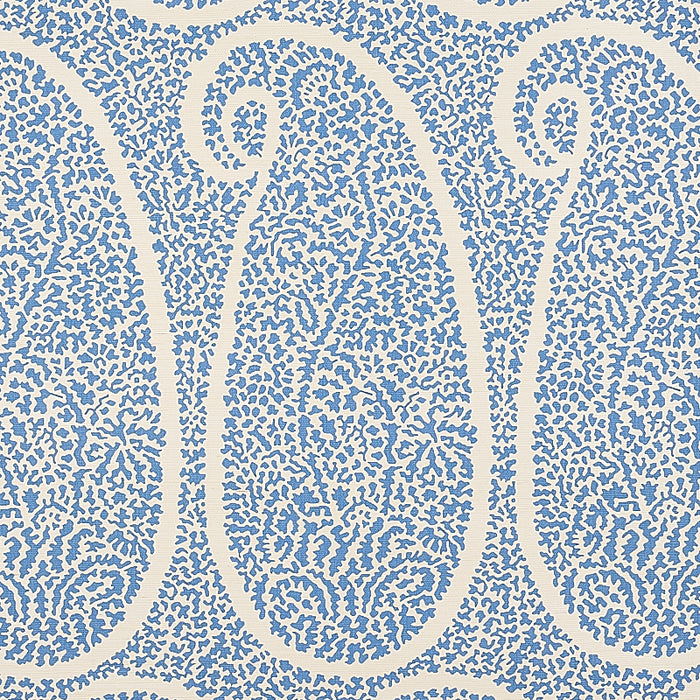 Schumacher Ambala Paisley Sisal Bright Blue Wallpaper 5013030