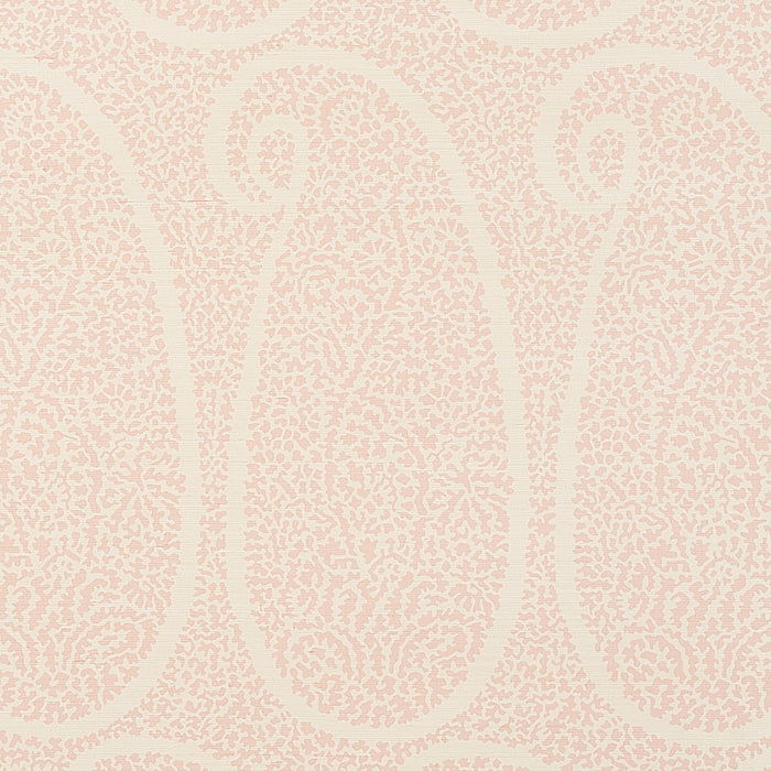 Schumacher Ambala Paisley Sisal Blush Wallpaper 5013032