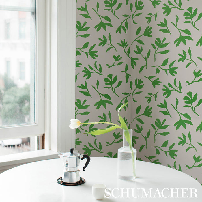 Schumacher Laurel Green Wallpaper 5013070