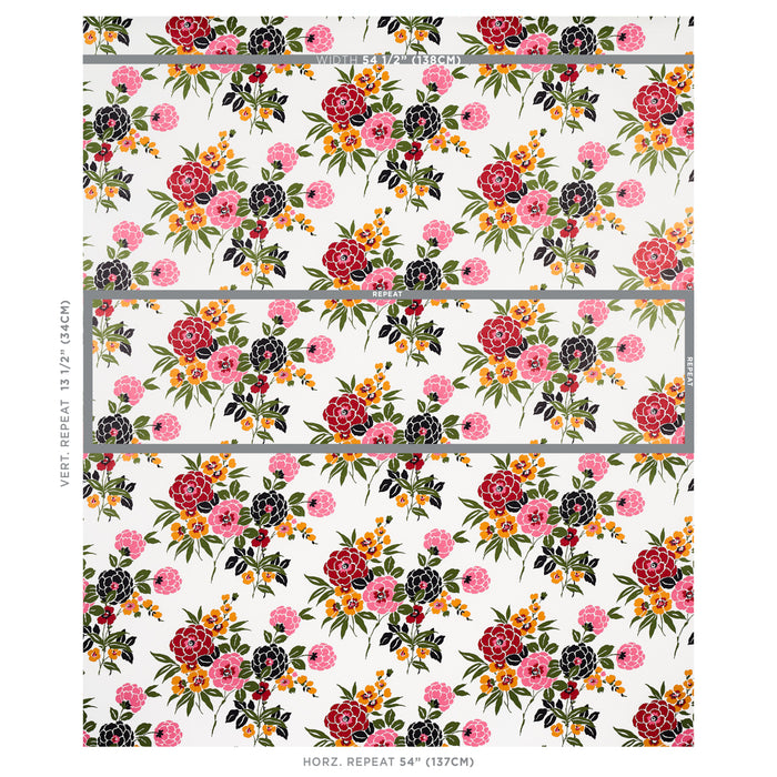 Schumacher Valentina Floral Multi On White Wallpaper 5013131