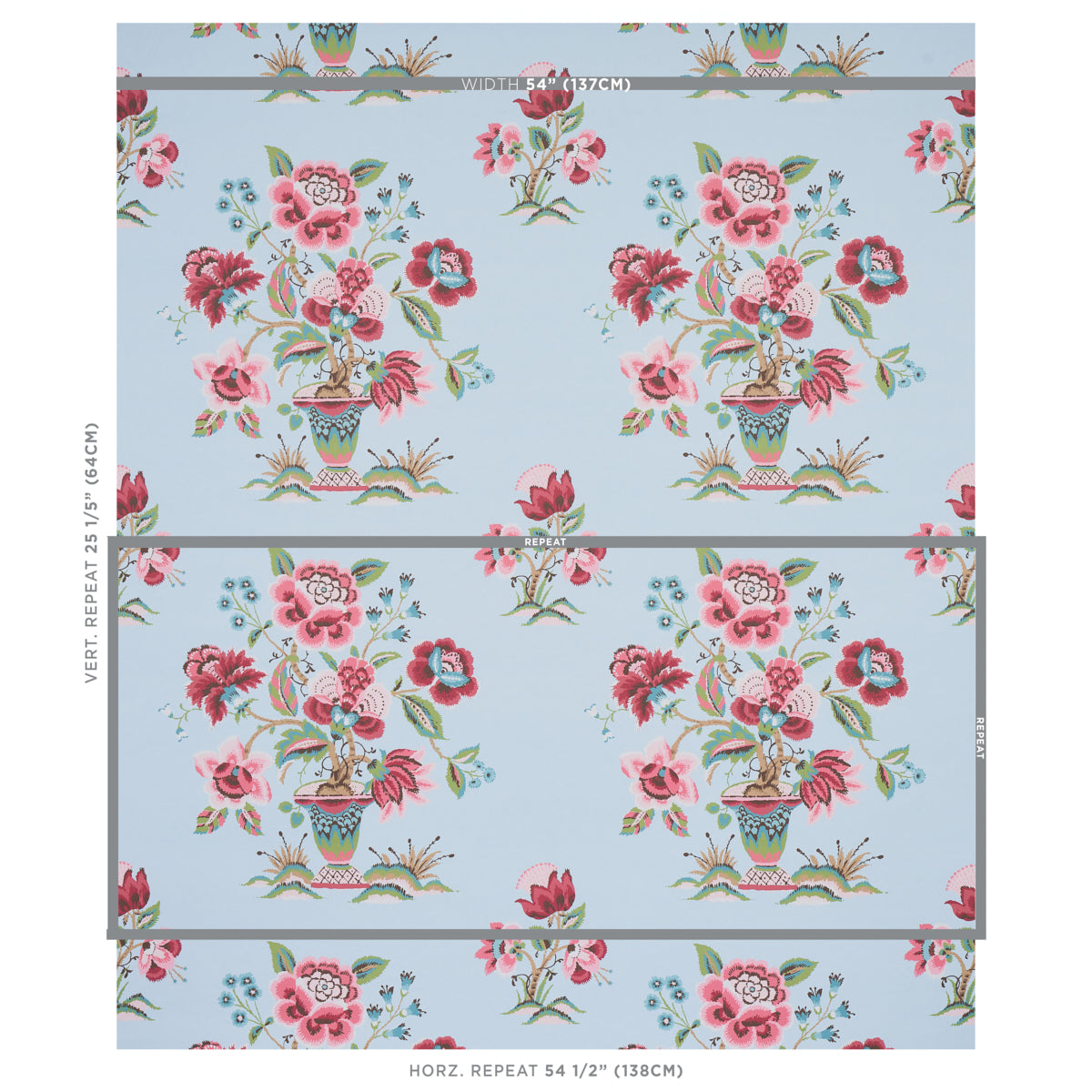 Schumacher Ashford Rose & Sky Wallpaper 5013180