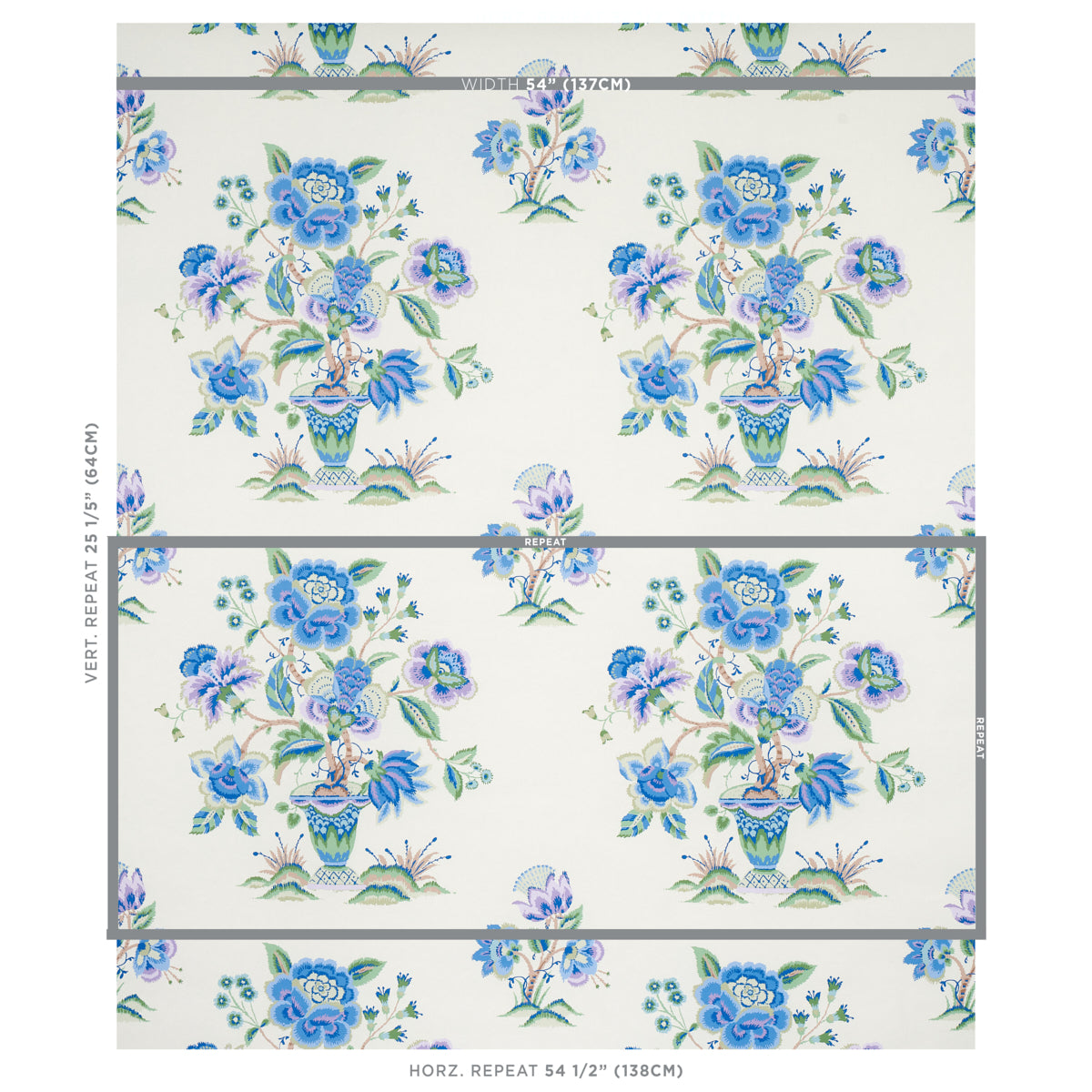 Schumacher Ashford Cornflower & Lilac Wallpaper 5013181