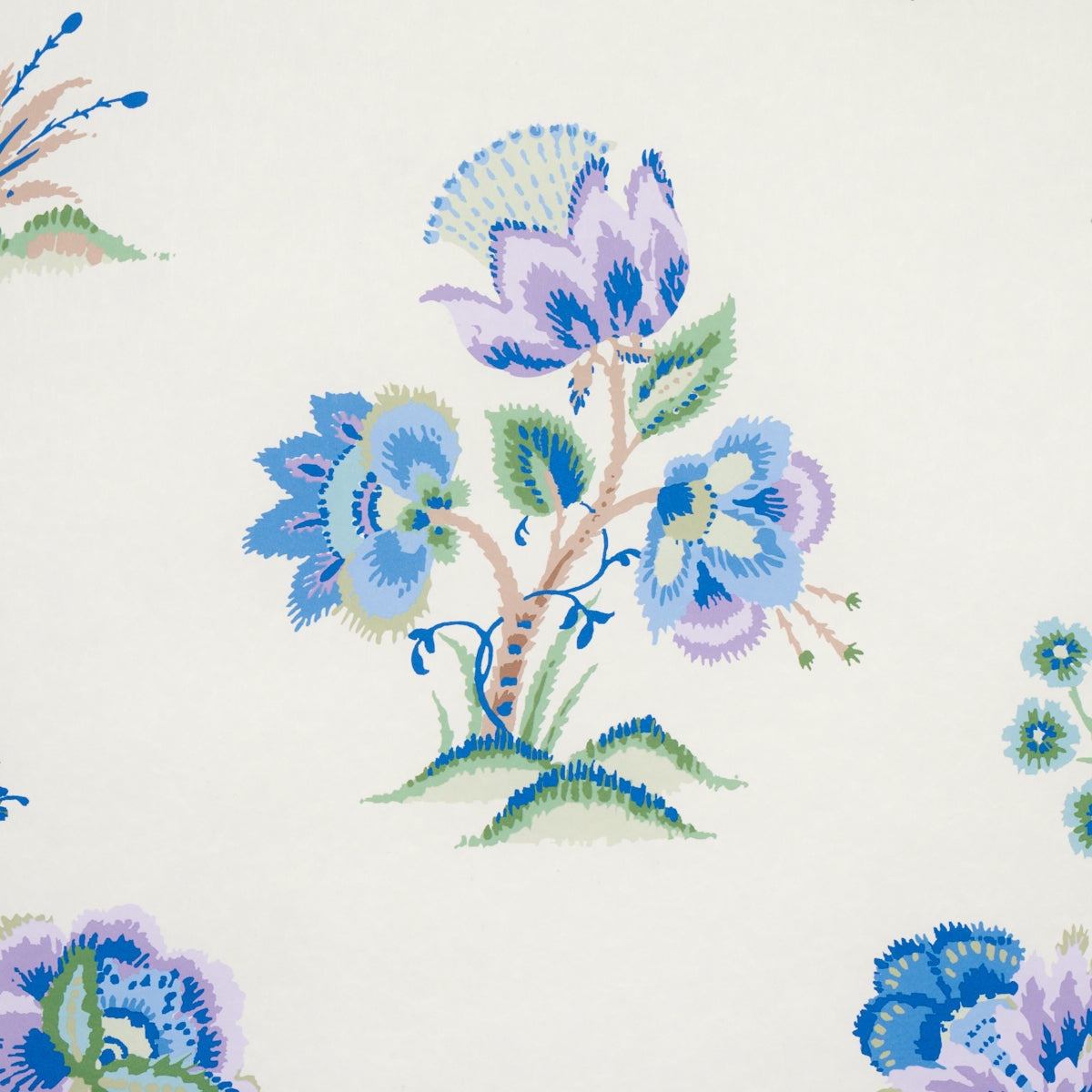 Schumacher Ashford Cornflower & Lilac Wallpaper 5013181