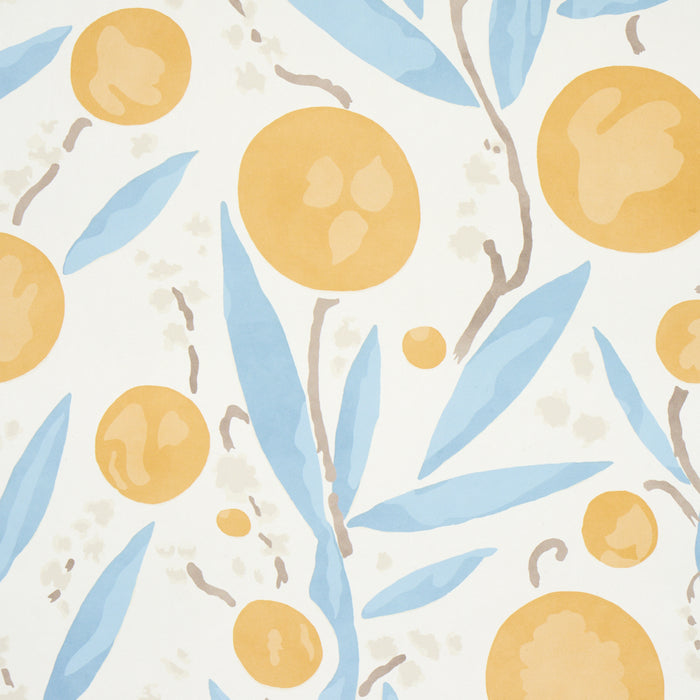 Schumacher Mirabelle Yellow & Sky Wallpaper 5013200