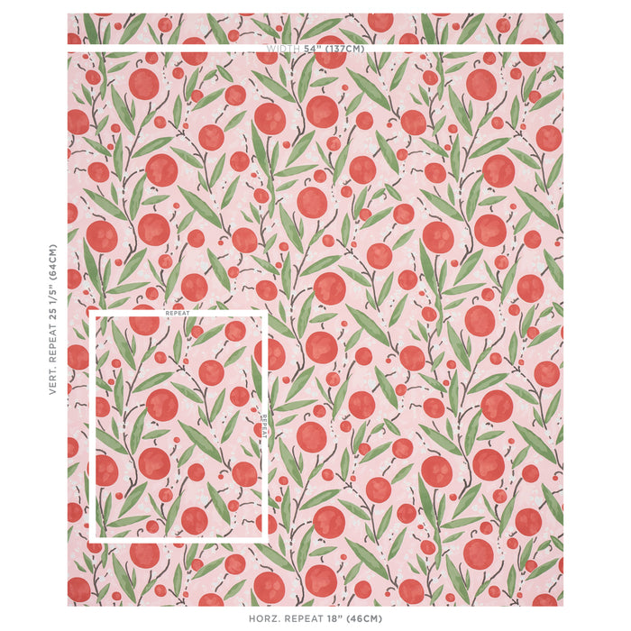 Schumacher Mirabelle Cherry & Blush Wallpaper 5013201