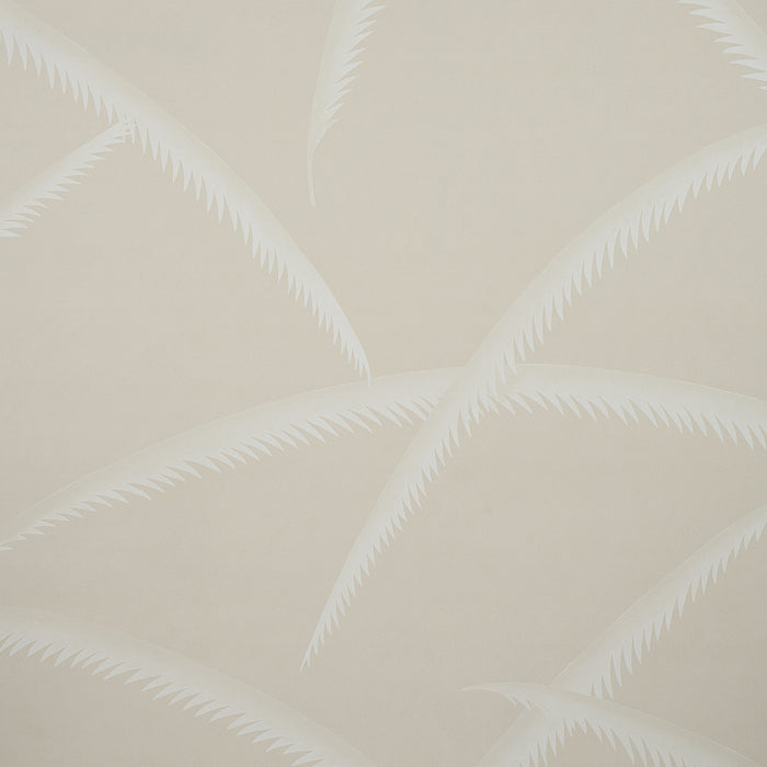 Schumacher Deco Palms Ivory On Natural Wallpaper 5013303