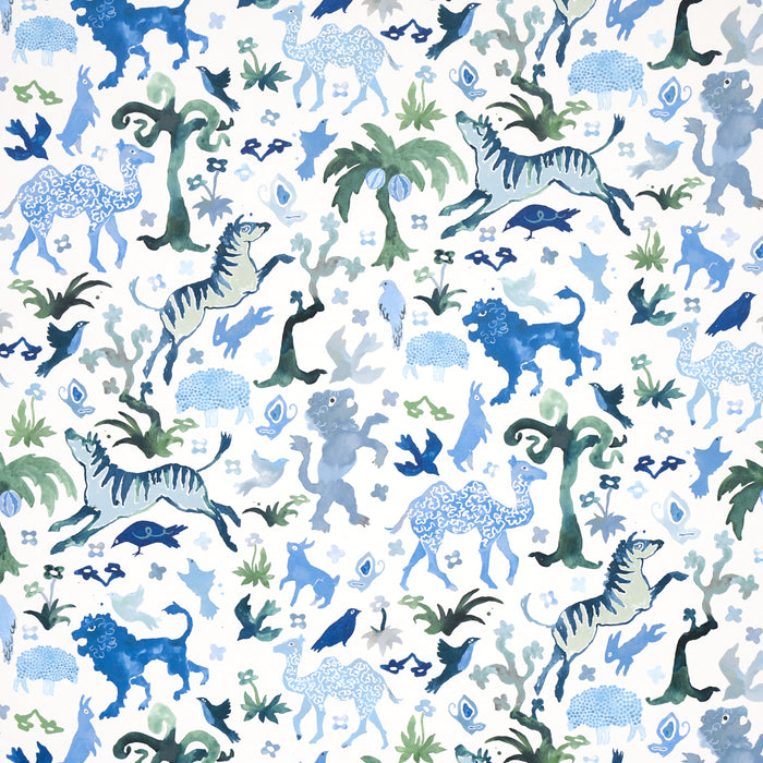 Schumacher Beasts Blue And Green Wallpaper 5013531