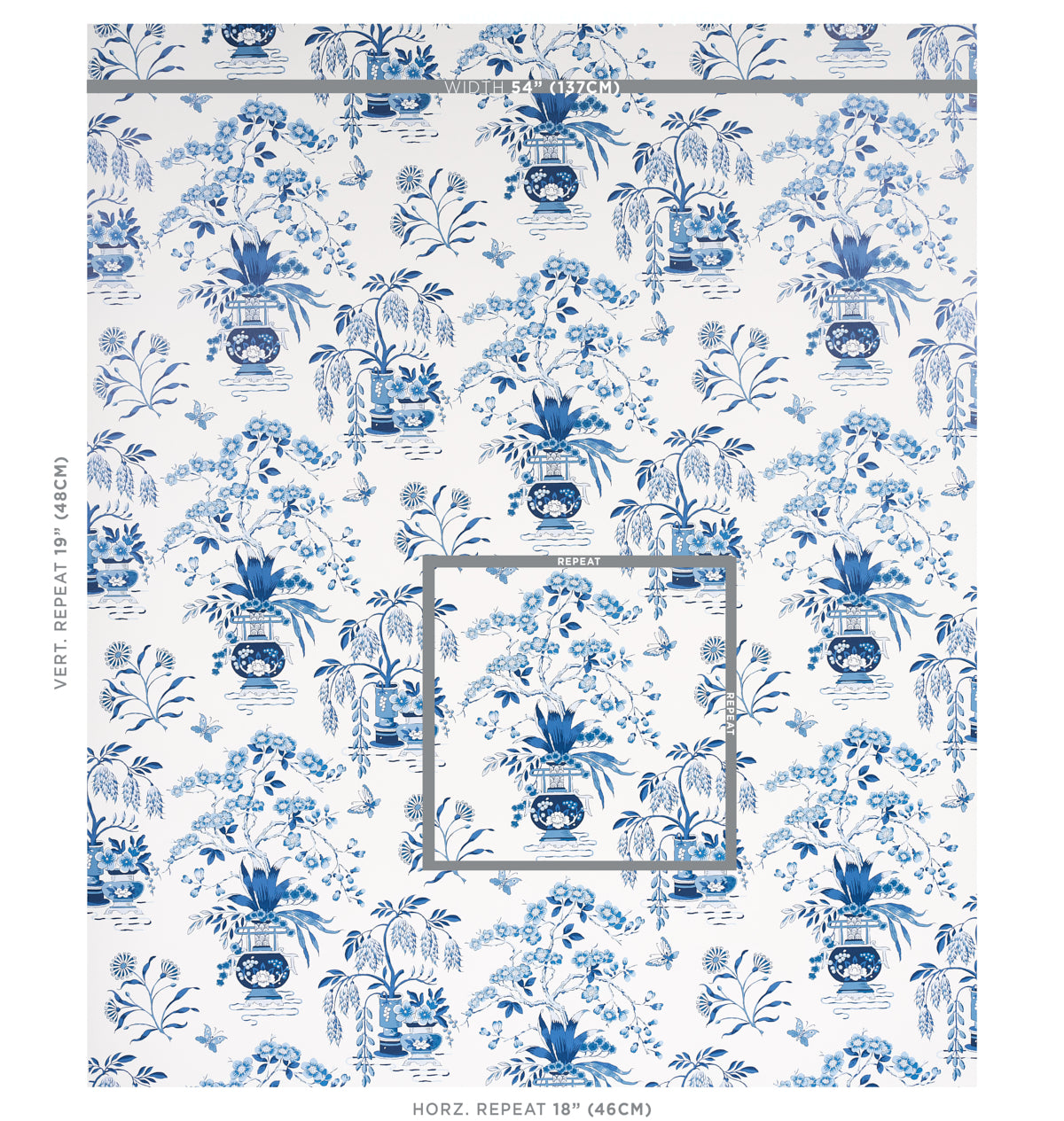 Schumacher Ming Vase Porcelain Wallpaper 5013580