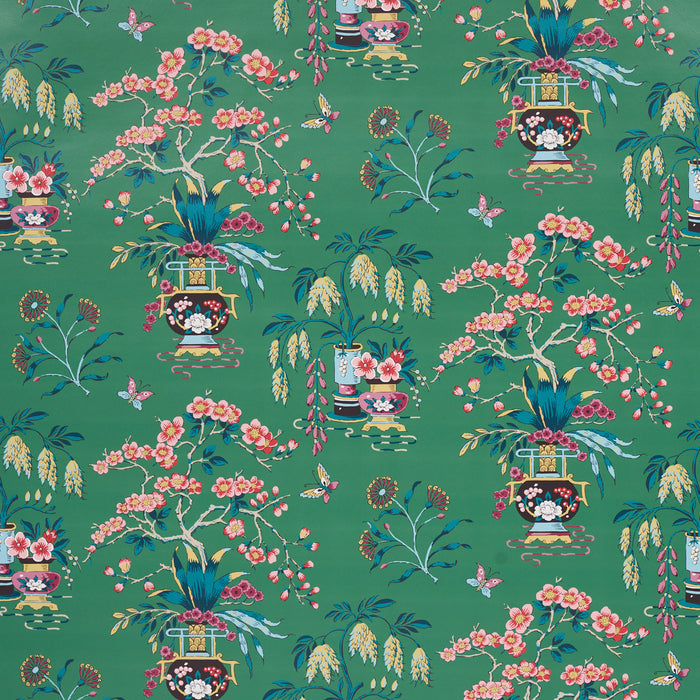 Schumacher Ming Vase Jade Wallpaper 5013582