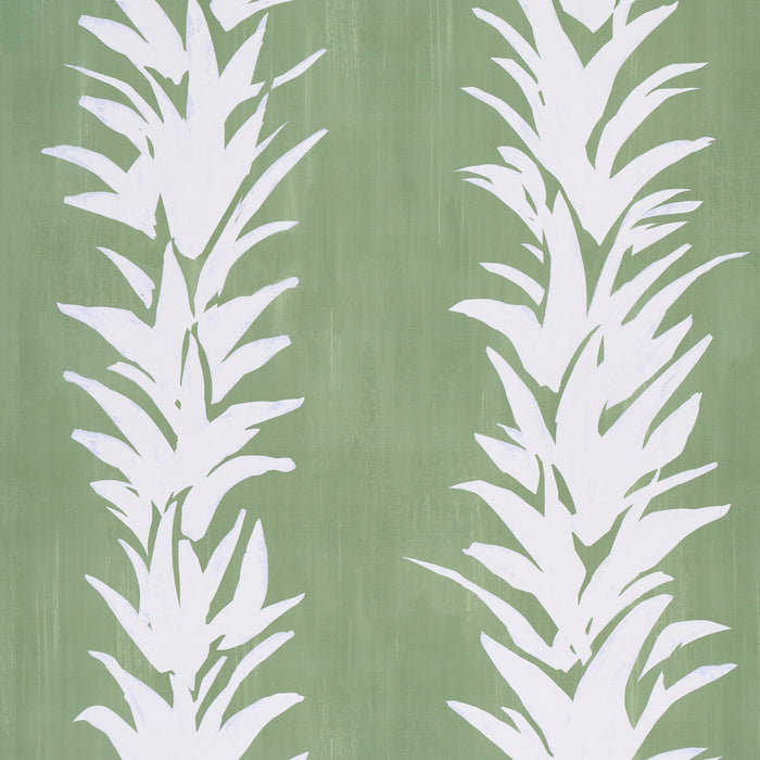 Schumacher White Lotus Soft Green Wallpaper 5013660