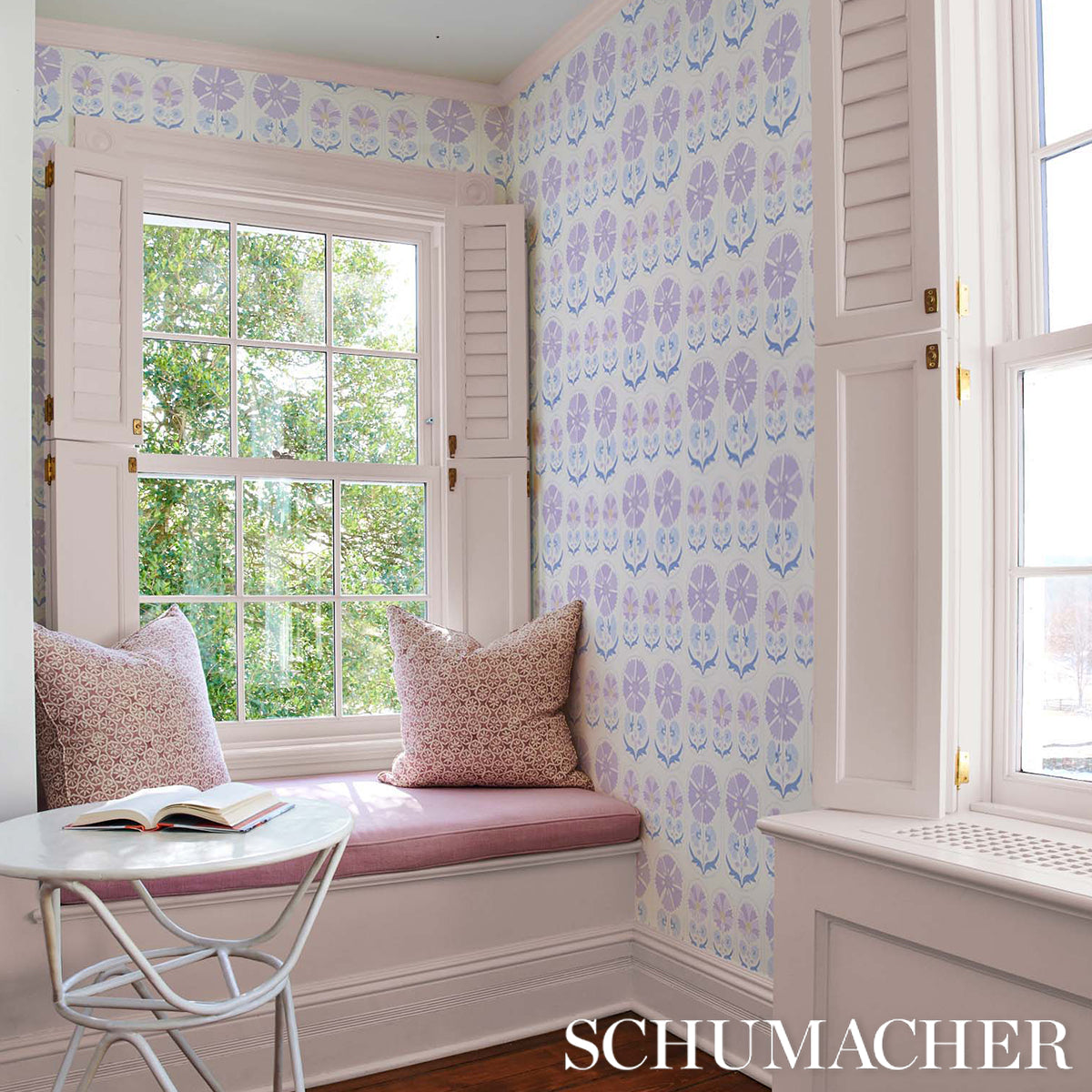 Schumacher Anjuna Floral Lilac Wallpaper 5014111