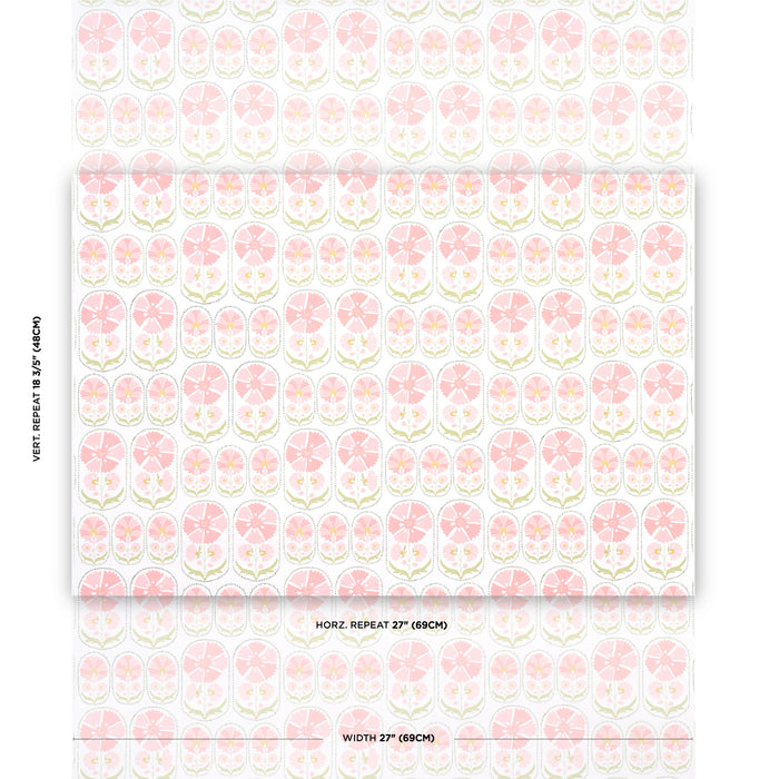 Schumacher Anjuna Floral Blush Wallpaper 5014112