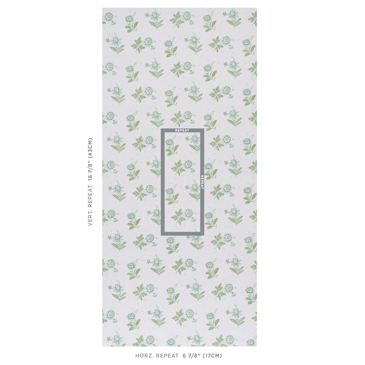 Schumacher Colline Leaf & Aqua Wallpaper 5014221.0