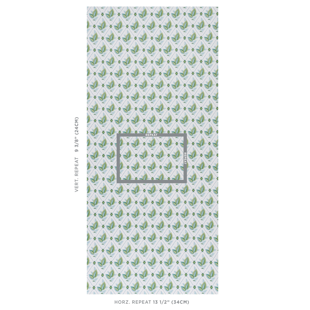 Schumacher Basile Trellis Leaf & Aqua Wallpaper 5014231.0