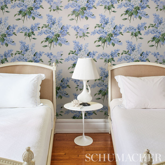 Schumacher Proust's Lilacs Blue Wallpaper 5014311.0