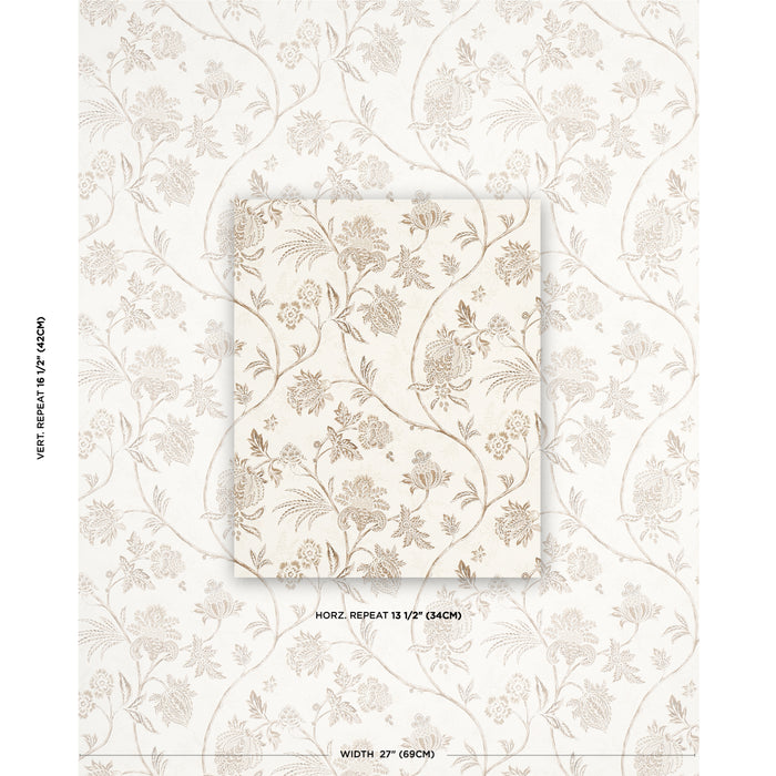 Schumacher Chinoiserie Vine Neutral Wallpaper 5014352