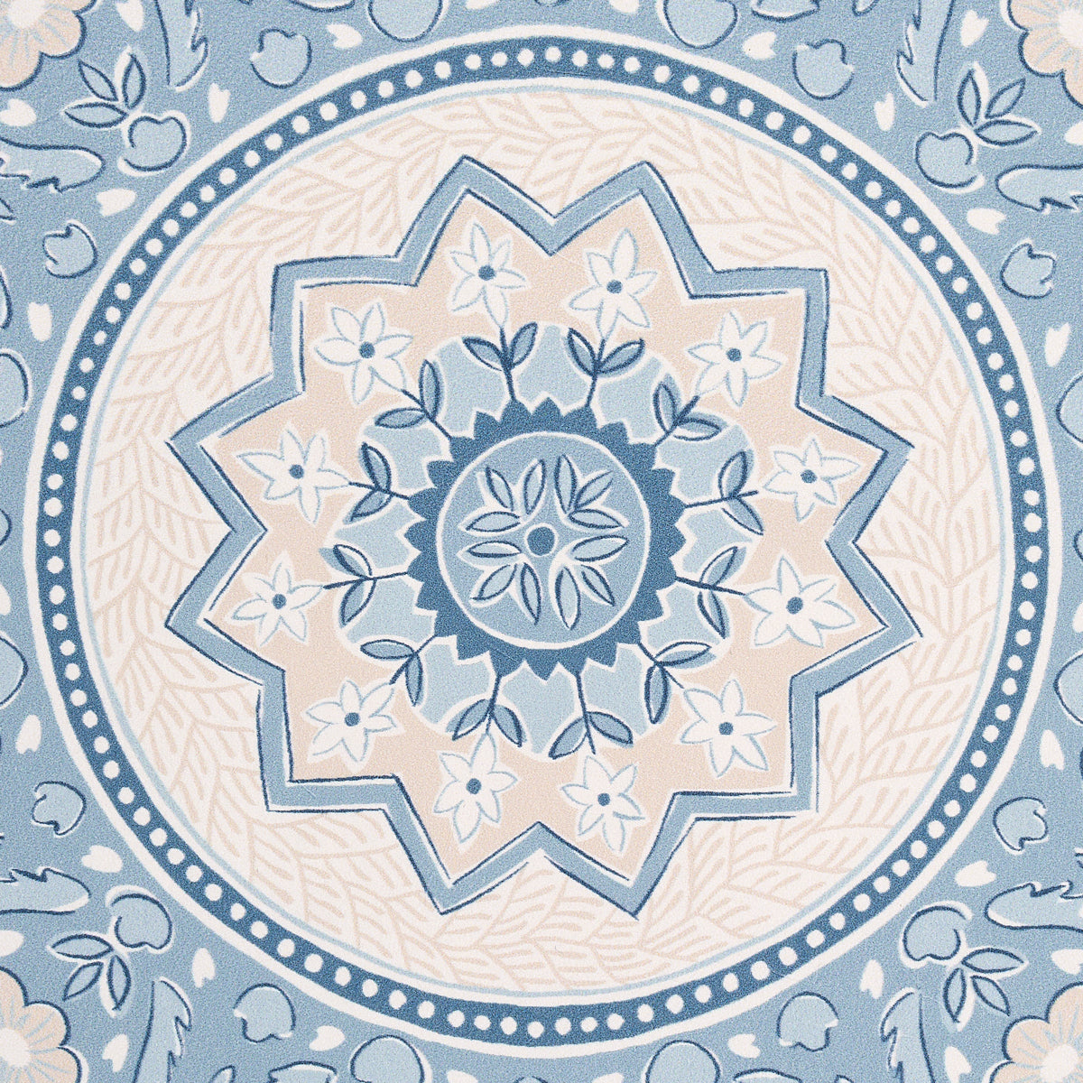 Schumacher Montecito Medallion China Blue Wallpaper 5014362