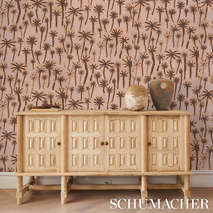 Schumacher Palmitas Coral Wallpaper 5014600