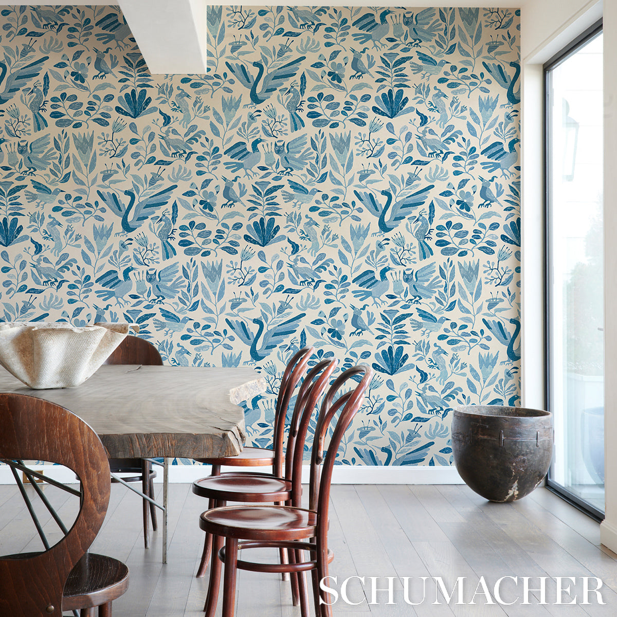 Schumacher Canopy Blue Birds Wallpaper 5014830