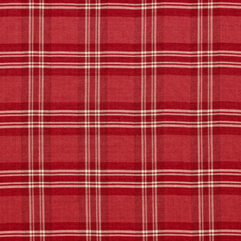 Schumacher Check Rustique Cranberry Fabric 50202