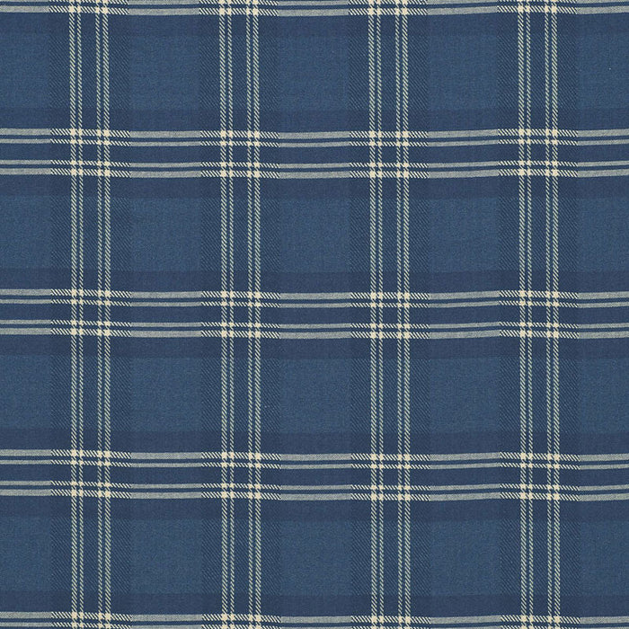 Schumacher Check Rustique Atlantic Blue Fabric Sample 50204