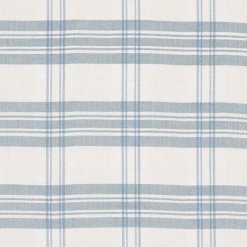 Schumacher Check Rustique Sky Fabric Sample 50205