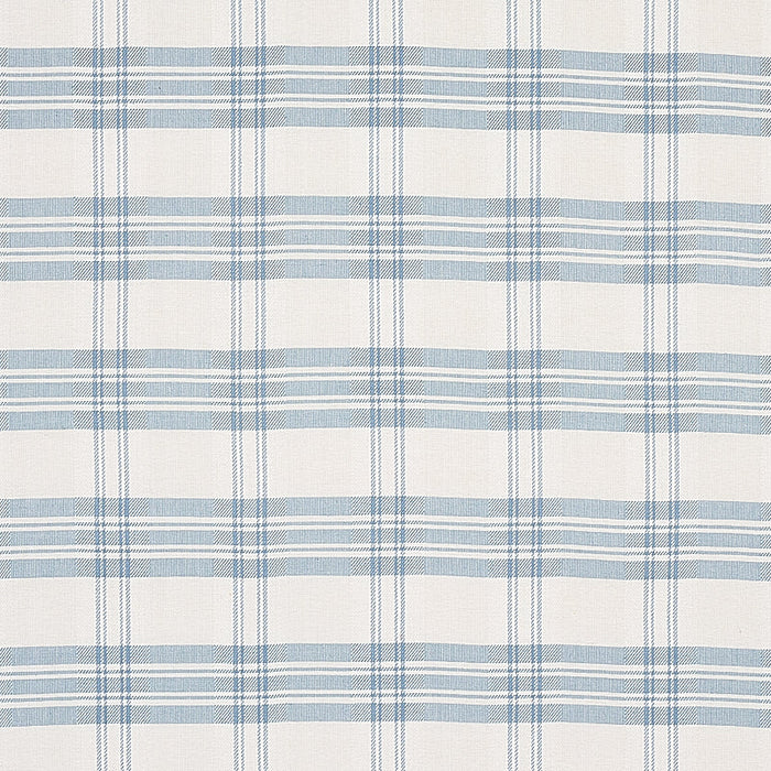 Schumacher Check Rustique Sky Fabric Sample 50205